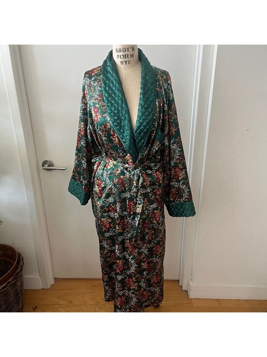 Victoria's Secret Other - VTG 80's VICTORIA'S SECRET GOLD LABEL Belted Satin Floral Robe Size M/L